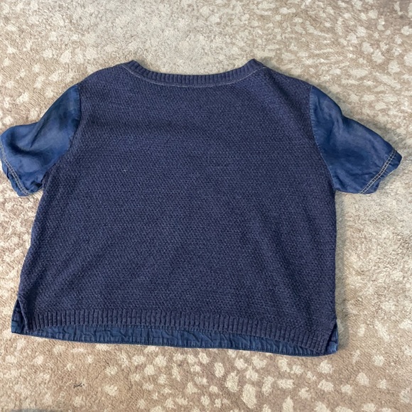 Zara cropped Denim/knit top - Picture 4 of 6